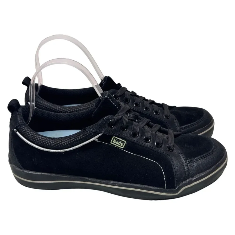 Keds Champion WH2774M Womens 7.5 Black Canvas Lace Up Low Top Sneakers Shoes